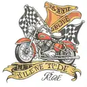 548 live to ride ride to live with racing flags tattoo design idea