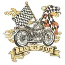 548 live to ride ride to live with racing flags tattoo design idea