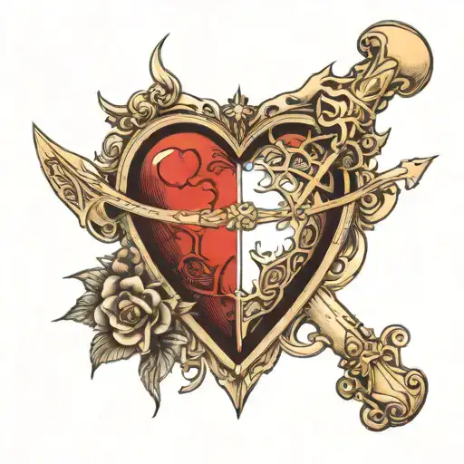 first drawing of da vinci's heart dagger will pass sun and moon figure on sun cap tattoo design idea