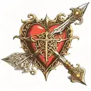 first drawing of da vinci's heart dagger will pass sun and moon figure on sun cap tattoo design idea