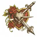 first drawing of da vinci's heart dagger will pass sun and moon figure on sun cap tattoo design idea