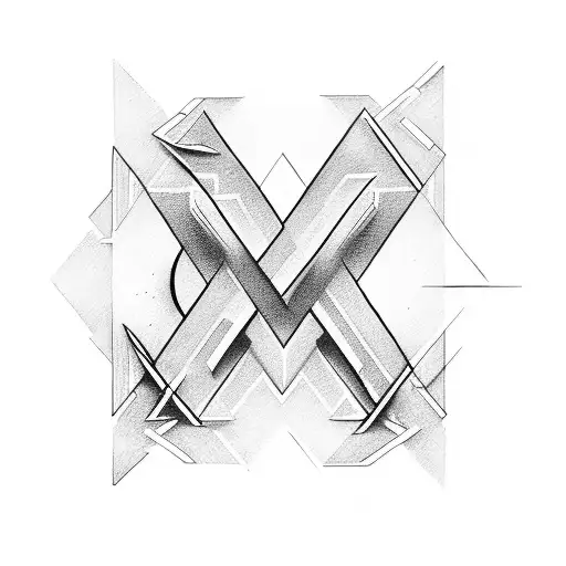 An x as a symbol for growth tattoo design idea