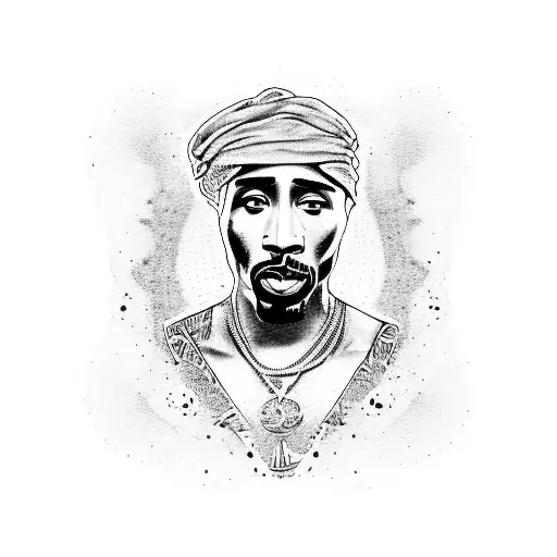 2pac tattoo design idea