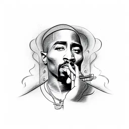 2pac tattoo design idea