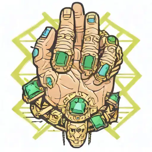 Run the Jewels hands but the hands are the Hulk's hands when he is wearing the Infinity Gauntlet tattoo design idea