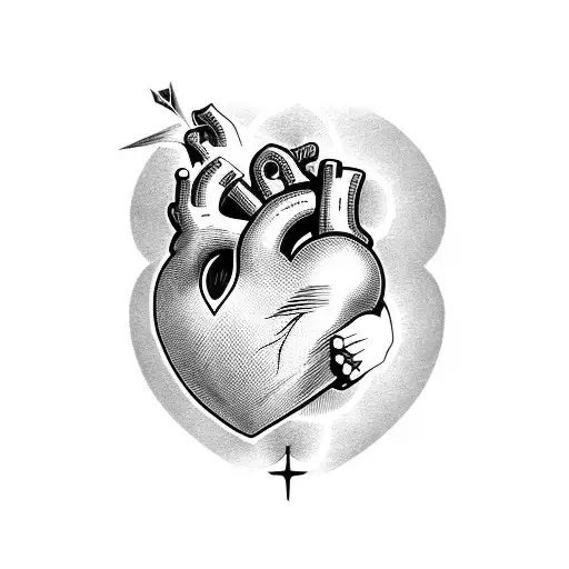 heart with cross tattoo design idea