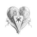 heart with cross tattoo design idea