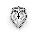 heart with cross tattoo design idea