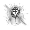 heart with cross tattoo design idea