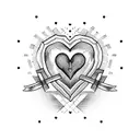 heart with cross tattoo design idea