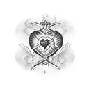 heart with cross tattoo design idea