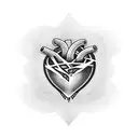 heart with cross tattoo design idea