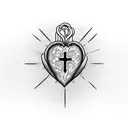 heart with cross tattoo design idea