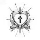 heart with cross tattoo design idea