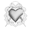heart with cross tattoo design idea