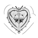 heart with cross tattoo design idea