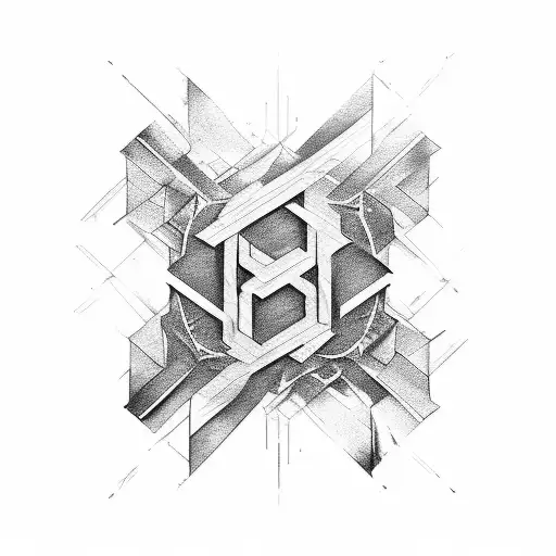 Linkin park symbol with iridescent lyrics  tattoo design idea