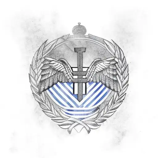 Greek flag with eagle tattoo design idea