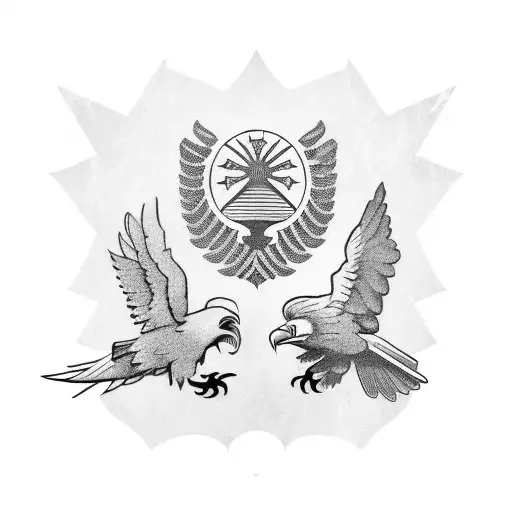 Greek flag with eagle tattoo design idea