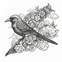 birds and clouds tattoo design idea