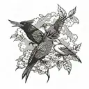 birds and clouds tattoo design idea