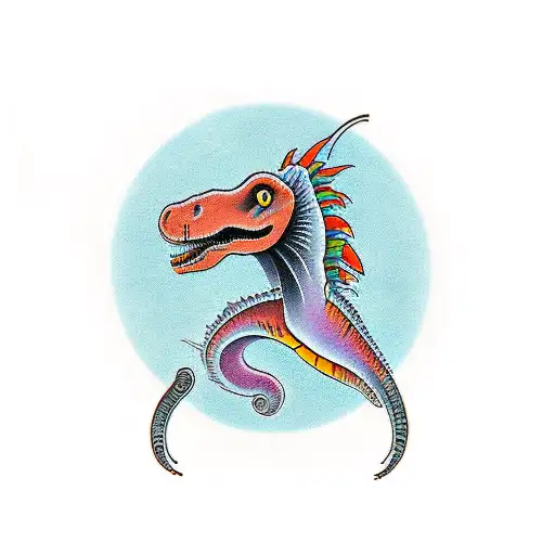 kokopelli dinosaur tattoo design idea