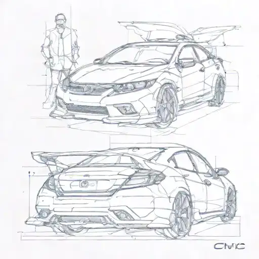 2000 Honda civic tattoo design idea