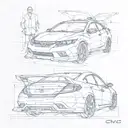 2000 Honda civic tattoo design idea