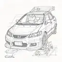 2000 Honda civic tattoo design idea