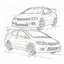 2000 Honda civic tattoo design idea