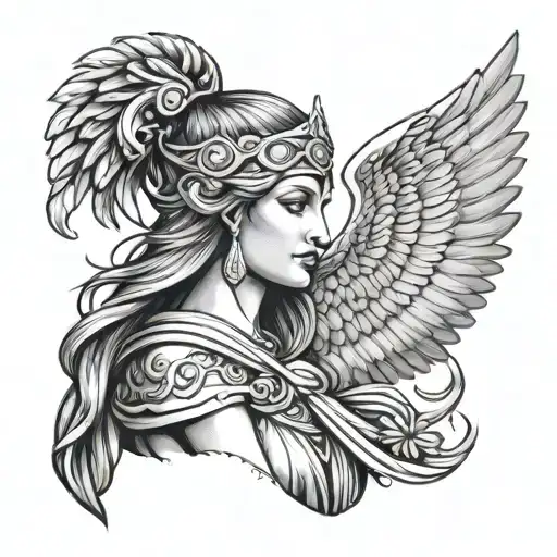 Athena goddess tattoo design idea