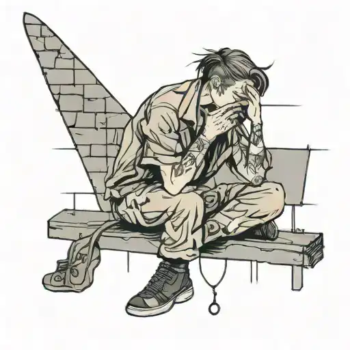 prison loneliness, melancholy, love, tattoo design idea