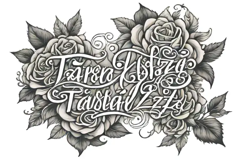 Tara and Izzy sister names written tattoo design idea
