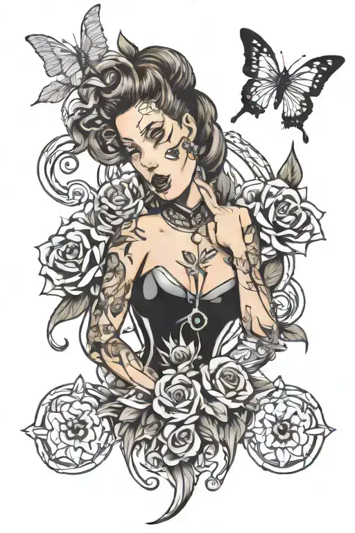 latex babe tattoo design idea