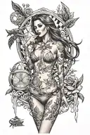 bikini babe tattoo design idea
