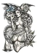 bikini babe tattoo design idea