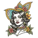 bikini babe tattoo design idea
