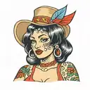 bikini babe tattoo design idea