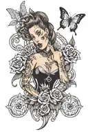 latex babe tattoo design idea