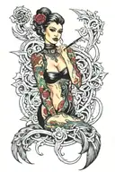 latex babe tattoo design idea