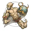 Atlas holding the universe  tattoo design idea