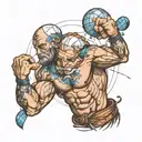 Atlas holding the universe  tattoo design idea