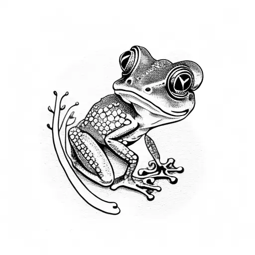 frogs and mushrooms tattoo design idea
