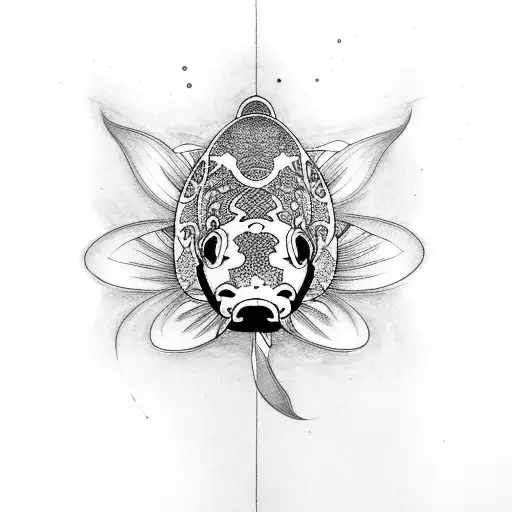 Koi Fish with Lotus Flower tattoo design idea