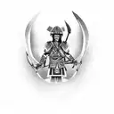 kazakh warrior tattoo design idea