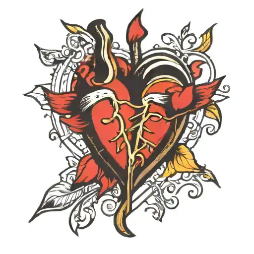 Broken heart tattoo design idea