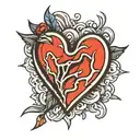 Broken heart tattoo design idea