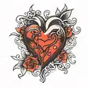 Broken heart tattoo design idea