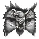 Symmetrical design of realistic eagle flying with wings spread tattoo design idea