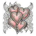 three hearts linked together tattoo design idea
